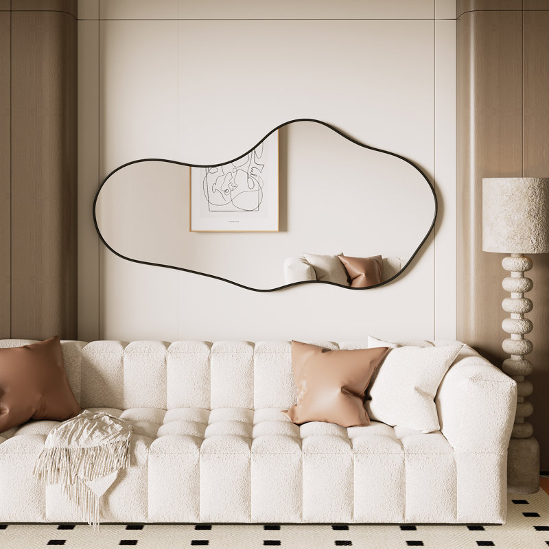 Irregular Unique Shaped Wall Mirror, Asymmetrical Mirrors, Cloud Mirror, Wavy Mirror, Morden Wavy Wall Mirror For Entryway Living Room Bedroom Bathroom