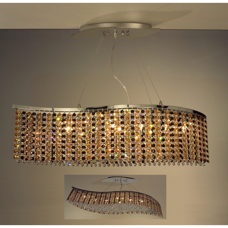 Mirco 8 - Light Chrome Kitchen Island Pendant, Swarovski Elements Custom