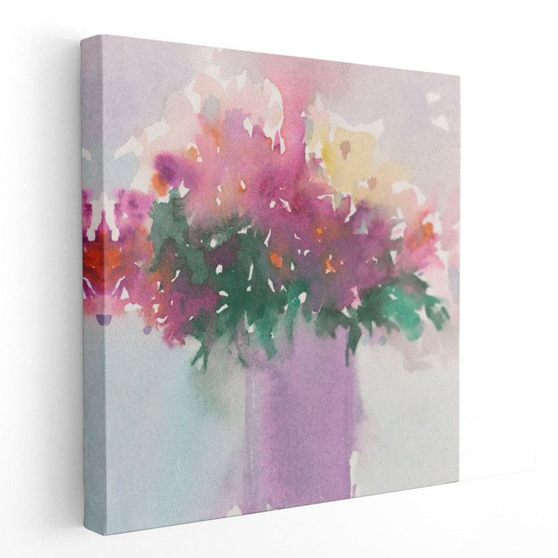 Floral Gathering II - reproduction d'art sur toile, H 12 po x l 12 po