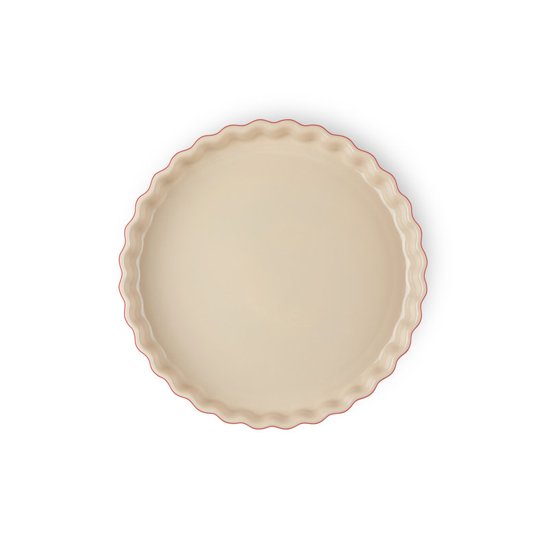 Le Creuset Stoneware Fluted Flan Dish 28cm, Cerise