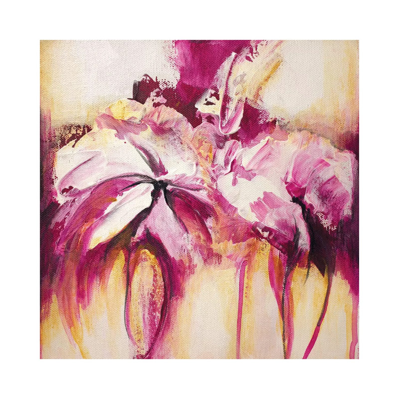 Cherry Blossom No. 7 by Jude Remedios - Painting on Canvas, 30.48cm H x 30.48cm W x 1.91cm D, Wrapped Canvas