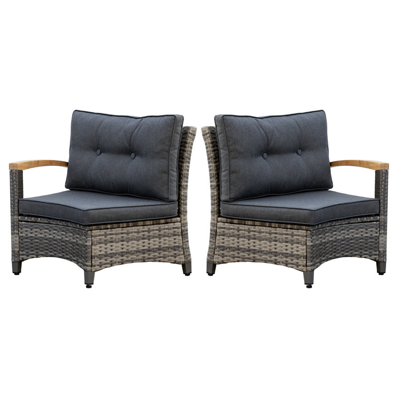 Chaises simples pour 2 personnes avec coussins, Gris