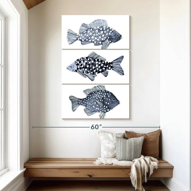 Brampt Blue Fish I, 50" H x 32" W