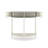 Artisan-Crafted Wave-Pattern Demi-Lune Console Table With Creamy White Finish,Unique Half Moon Design End Table With 2 Storage Drawers And Bottom Shelf For Living Room, Bedroom, Study, Hallway