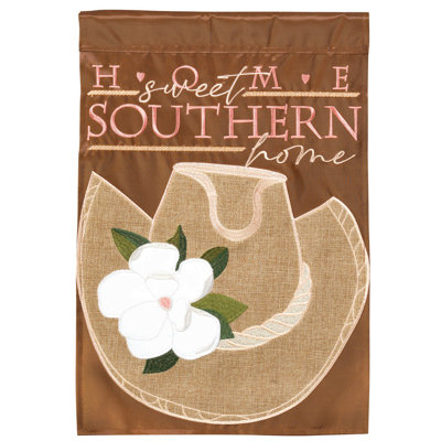 Polyester Texas Hat Magnolia en toile de jute à 2 faces. Drapeau de jardin