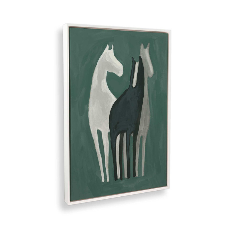 «Horse Shapes I» par June Erica Vess, reproduction d'art, H 48 po x l 36 po, «Floater», reproduction encadrée sans passe-par