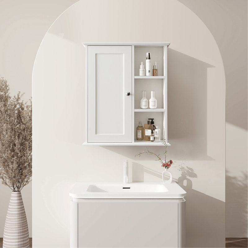 23.6" Wall Bathroom Cabinet, White