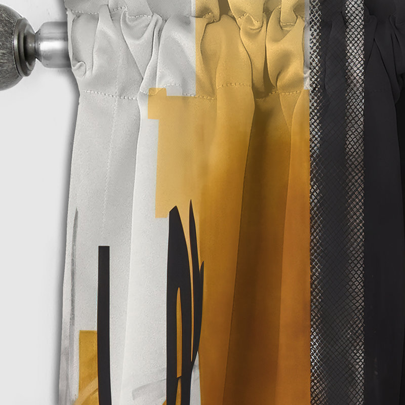 Glam Gold And Black Expression II - Abstract Blackout Curtain - 1 Panel, 52" W x 108" L