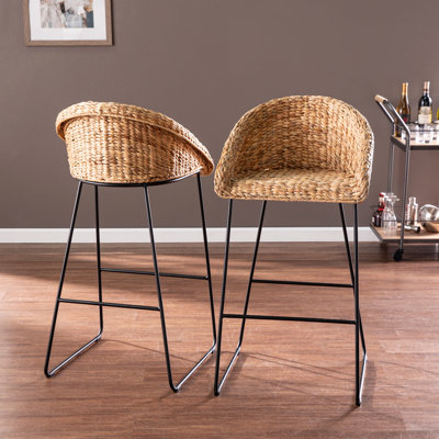 Ensemble de 2 tabourets de bar Landrine Water Hyacinth