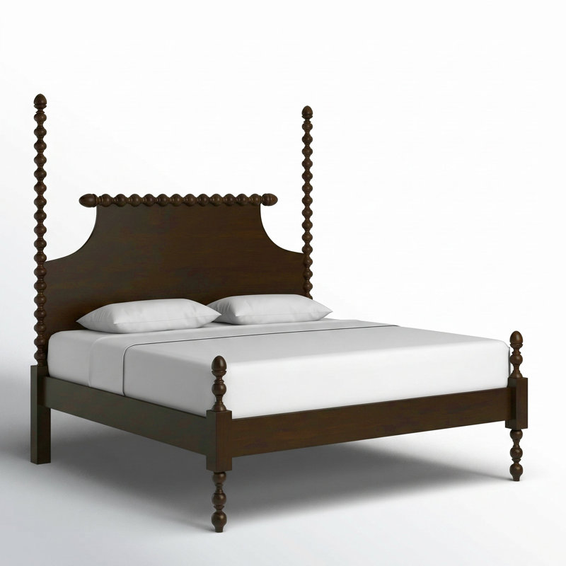 Emily Spindle Four Post Bed, Java, King