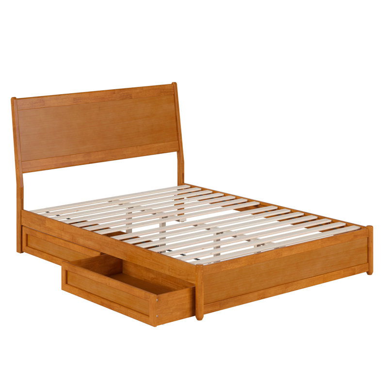 Lit-bateau avec rangement Avdesh, Grand, Caramel clair