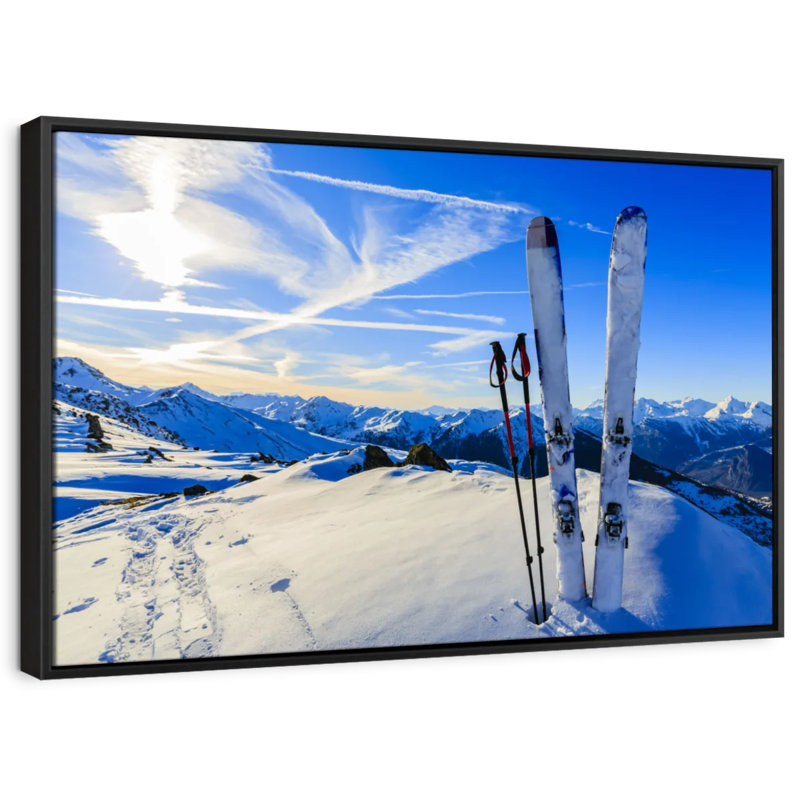 Impression sur toile Snowy Mountain Ski Trip, H 25 po x l 37 po