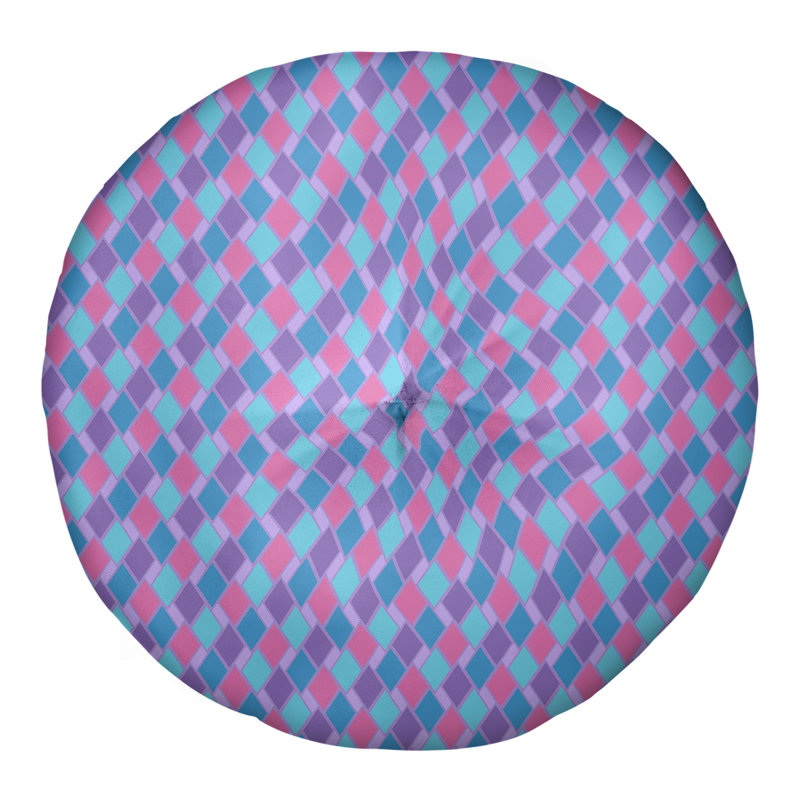 Coussin de sol Katelyn Elizabeth, 26 po x 26 po, Mauve / Bleu