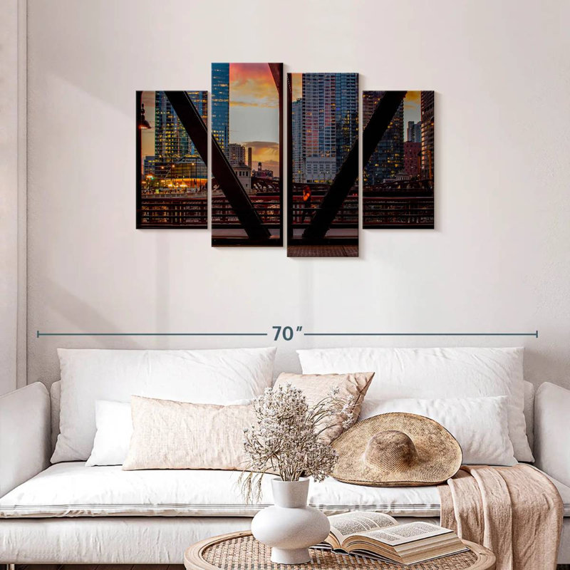 Sireci Chicago Night Bridge, 27" H x 43" W