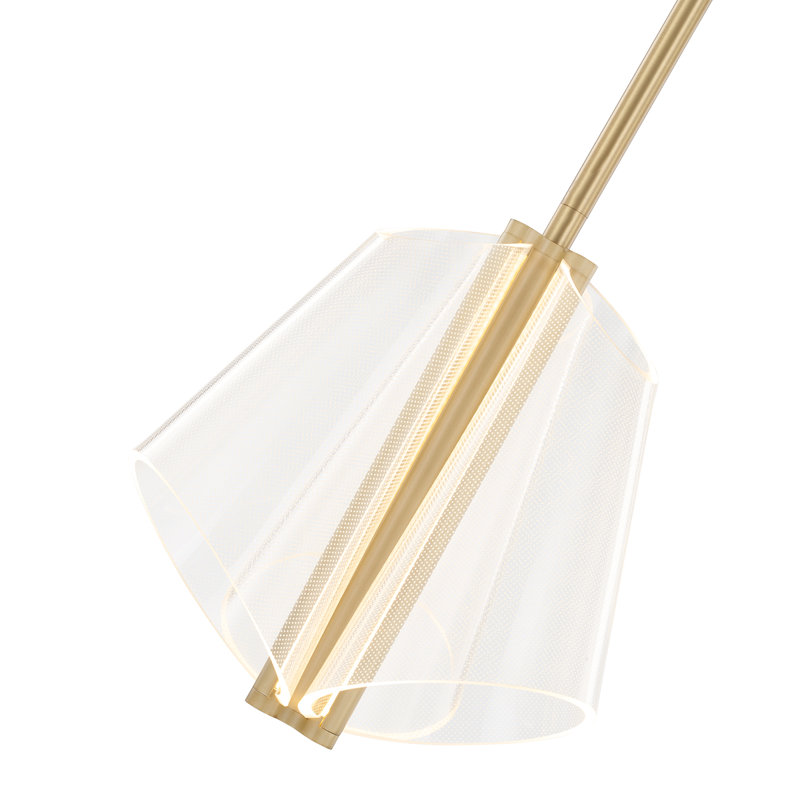 Mulberry 2 - Light LED Pendant, Brushed Gold/Light Guide
