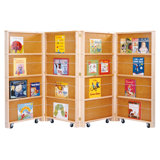 Jonti-Craft Mobile Library Bookcase - 4 Sections