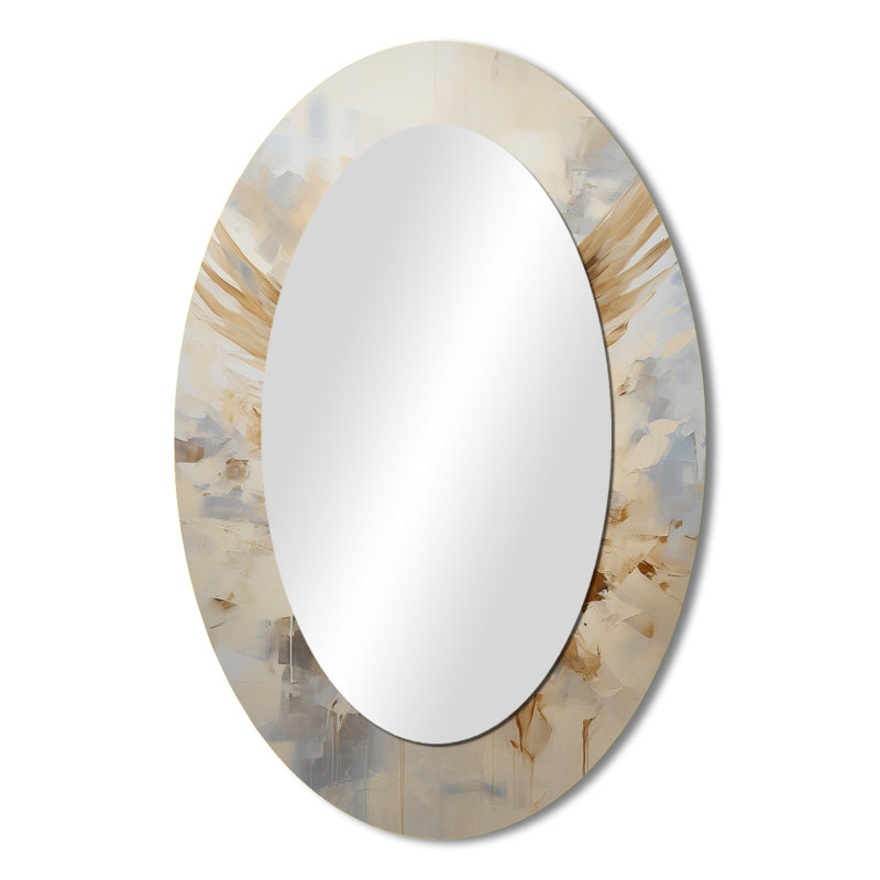 Miroir mural Minimalisme Beige et Doré Dove I - Beige, 36 po x 24 po