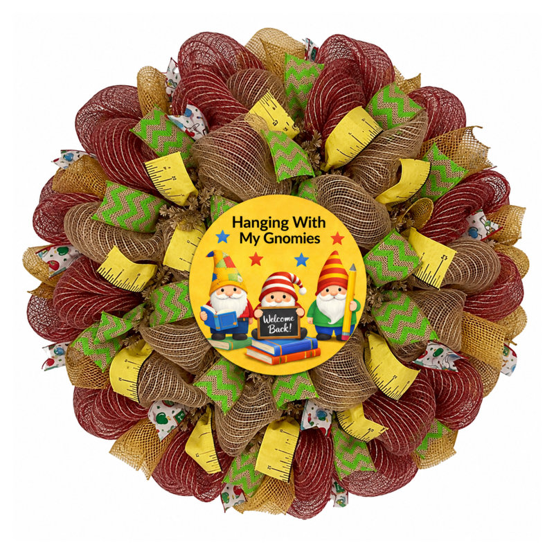 Couronne de gnome Fall Back To School