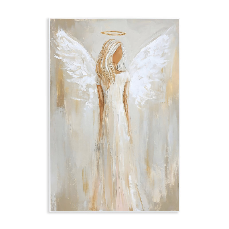 Plaque murale «Guardian Angel Portrait» par Petal Prints Design, H 19 po x l 13 po