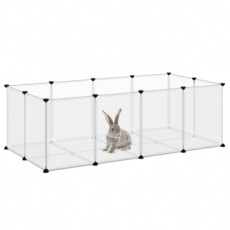 Earsley Weather Resistant Rabbit Cage, Transparent