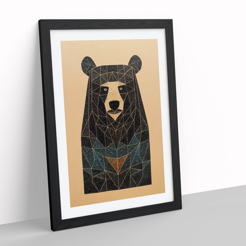 Contemporary Bear No.1 Abstract - Framed Print, Black, 64cm H x 46cm W