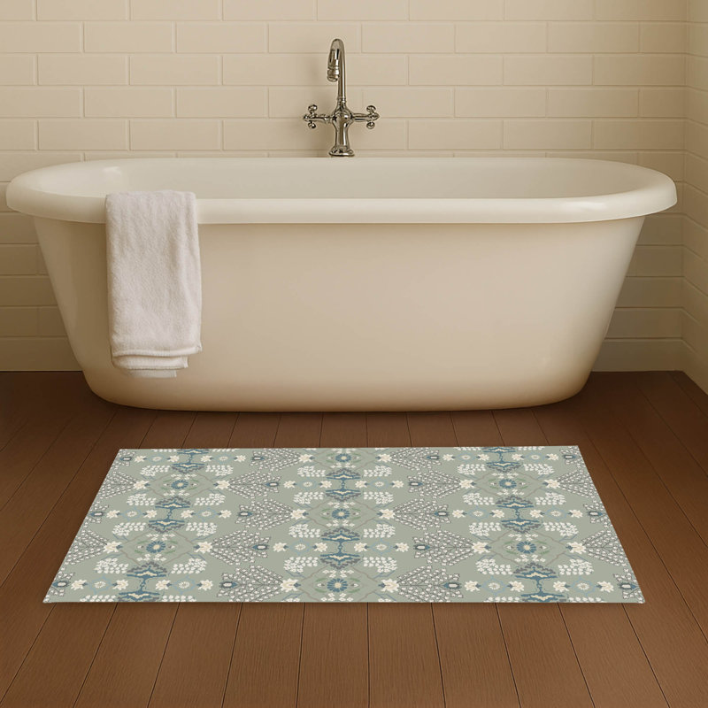 Tilly Non-Skid Bath Mat, Sage, Single - 24" L x 17" W