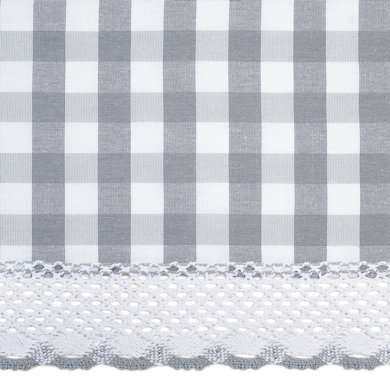 Panneau de rideau extra long Aerilyn à carreaux vichy de style ferme, Gris, l 42 po x L 63 po