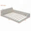 Grand lit plateforme tapissier avec 2 lampes de lecture, blanc, parfait pour les chambres modernes et confortable pour la lecture-231738145