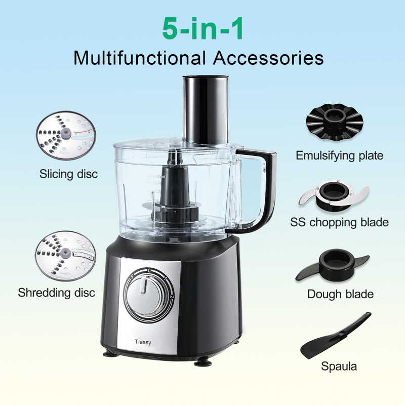Tieasy 6 in1 800W Powerful Food Processor
