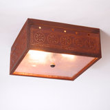 Plafonnier encastré carré avec lanterne 2 lumières 13 po Kiser
