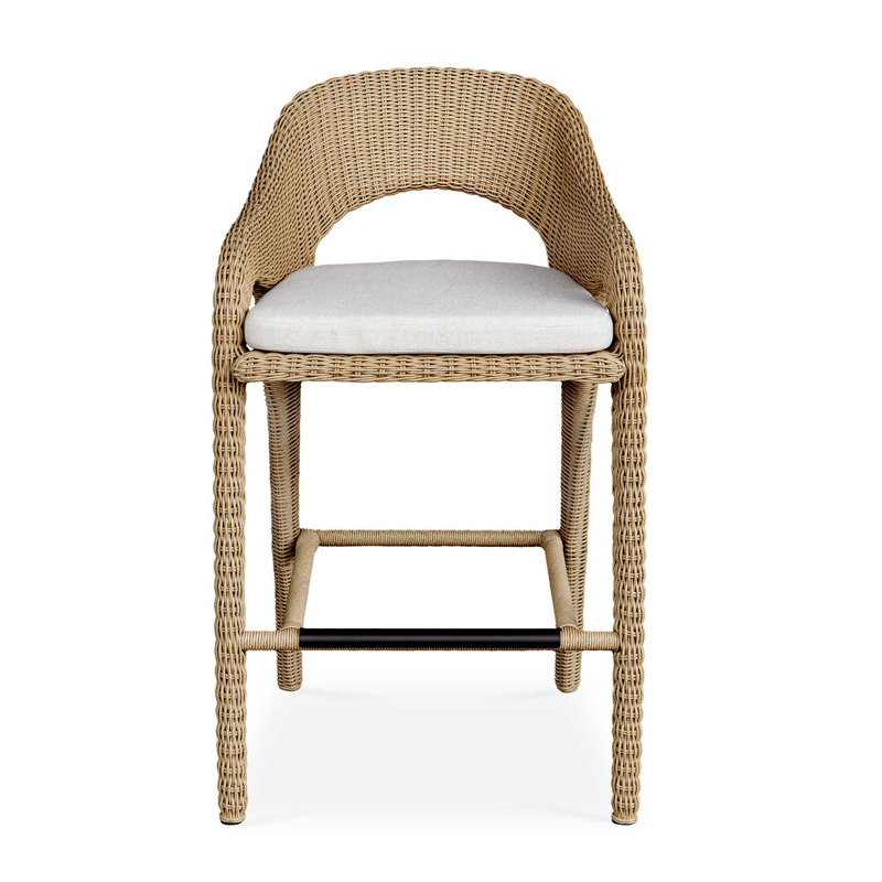 Uttermost Kavali Outdoor Wicker Counter Stool, 23.75"