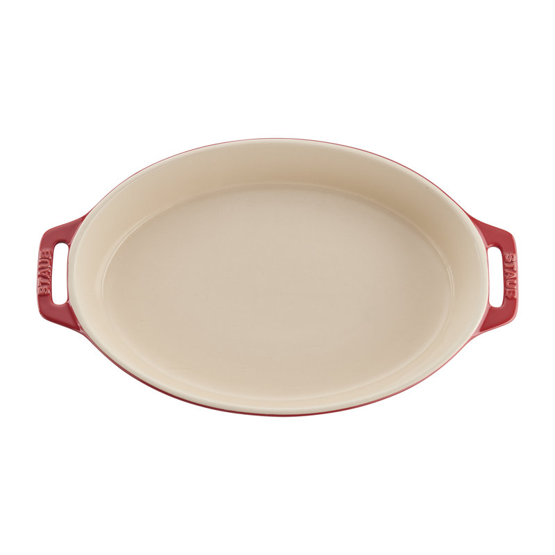 Staub Ceramic 2-piece Oval Baking Dish Set, Cherry