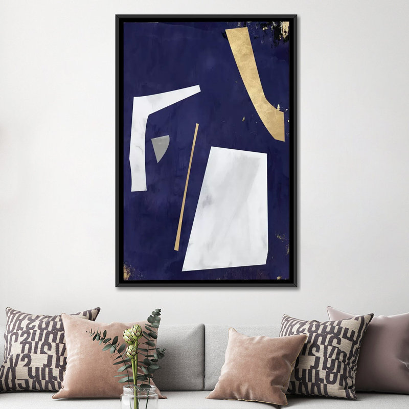 «Night of Questions» par Isabelle Z - impression d'art graphique, Toile avec cadre noir, H 60 po x l 40po x P 1,5 po