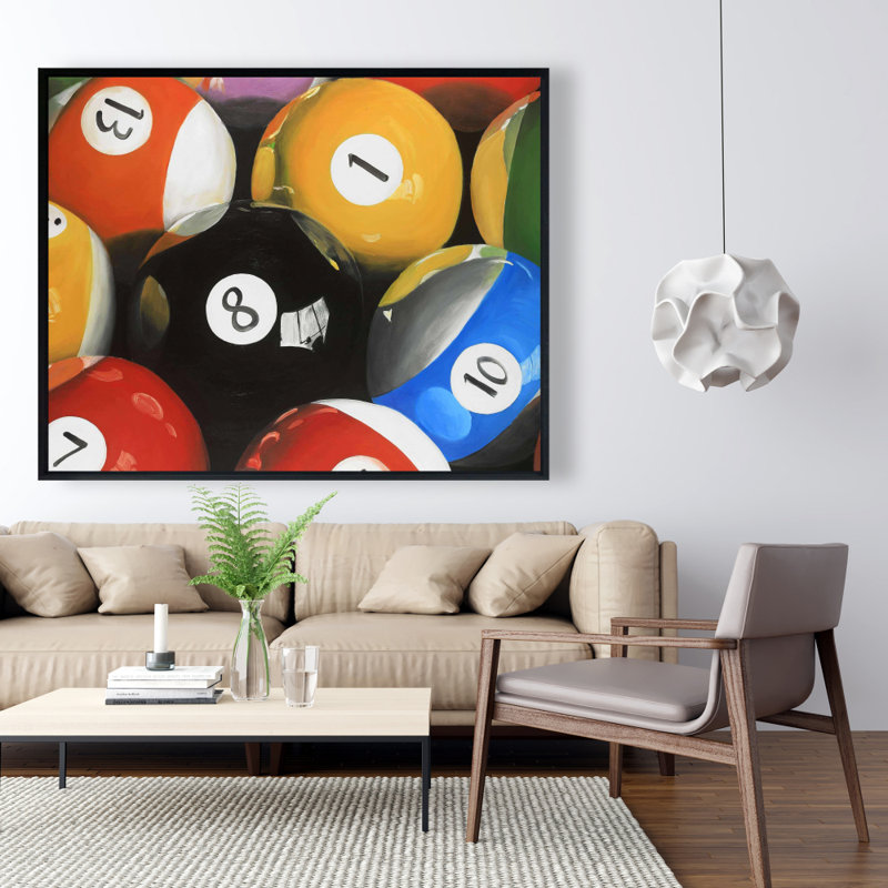Pool Balls Closeup Print On Canvas