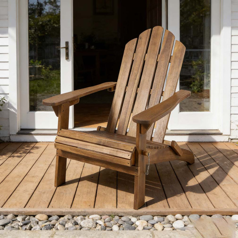 Chaise d'extérieur pliable, Marron foncé