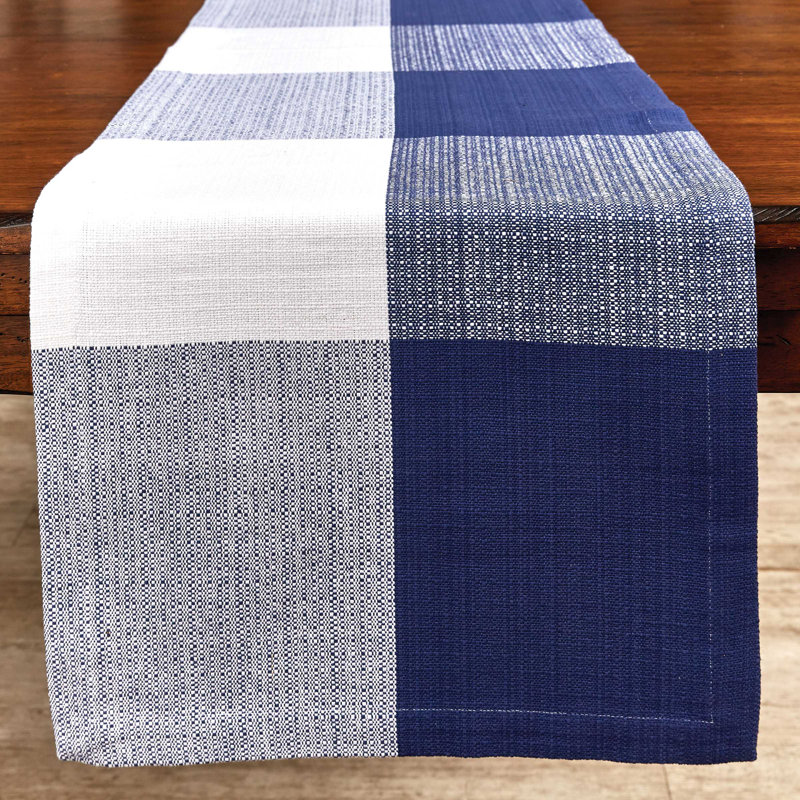 Gracie Oaks Block Check Woven Table