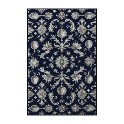 Tapis gris français lavable à la machine