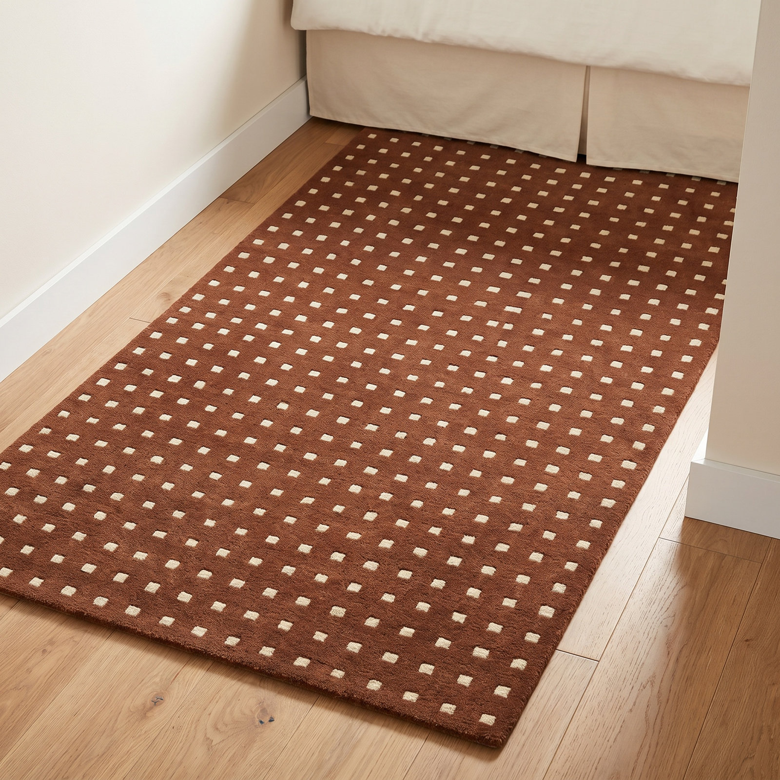 Lang Rust Hand-Tufted Geometric Wool Rug, 2'3" X 8' Runner