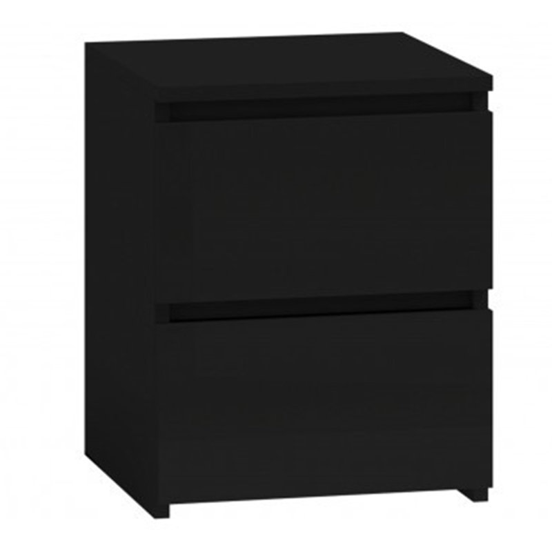 Delancey 30cm W Manufactured Wood Bedside Table, Black