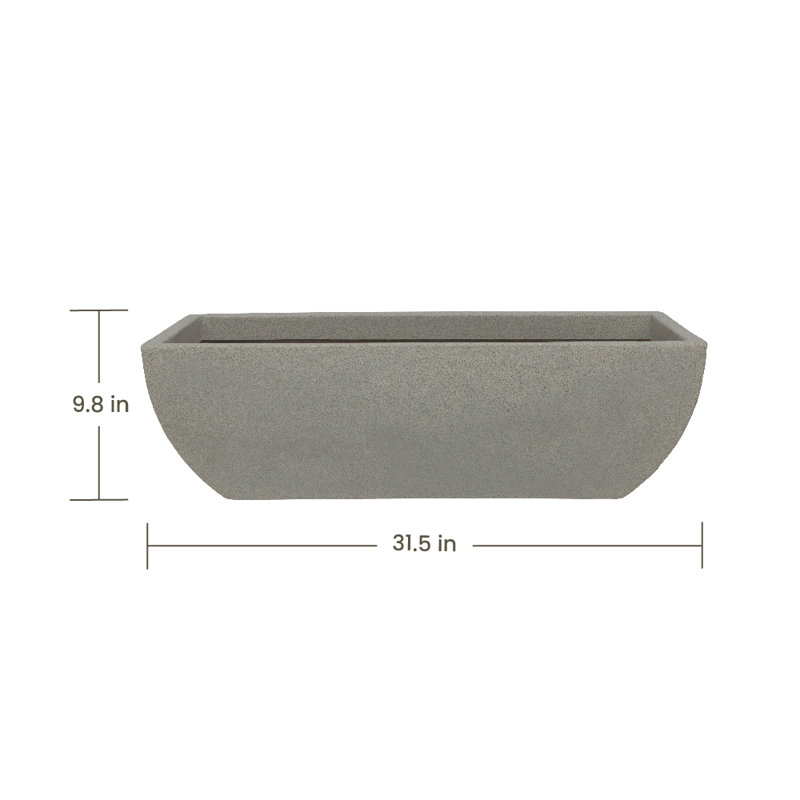 Wibrand ECOBO Pot de fleurs rectangulaire d'intérieur / extérieur Capri, Gris, 2
