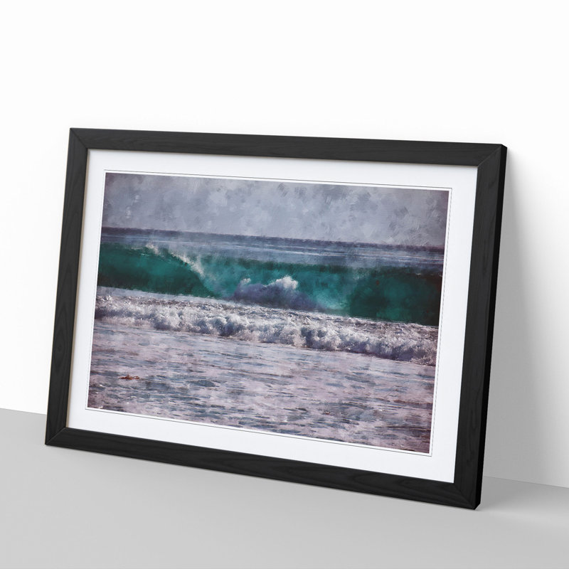 Ocean Wave - Framed Print, 27cm H x 36cm W x 2cm D, Black Framed