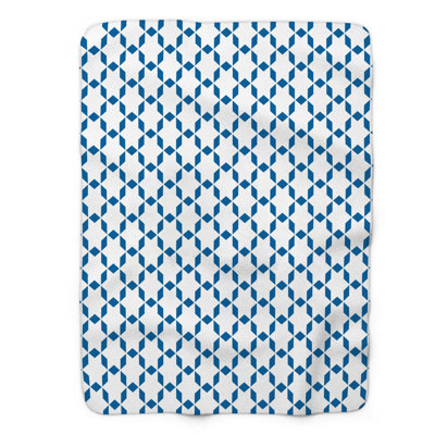 Geo Blue - 1 Piece Premium Sherpa Blanket
