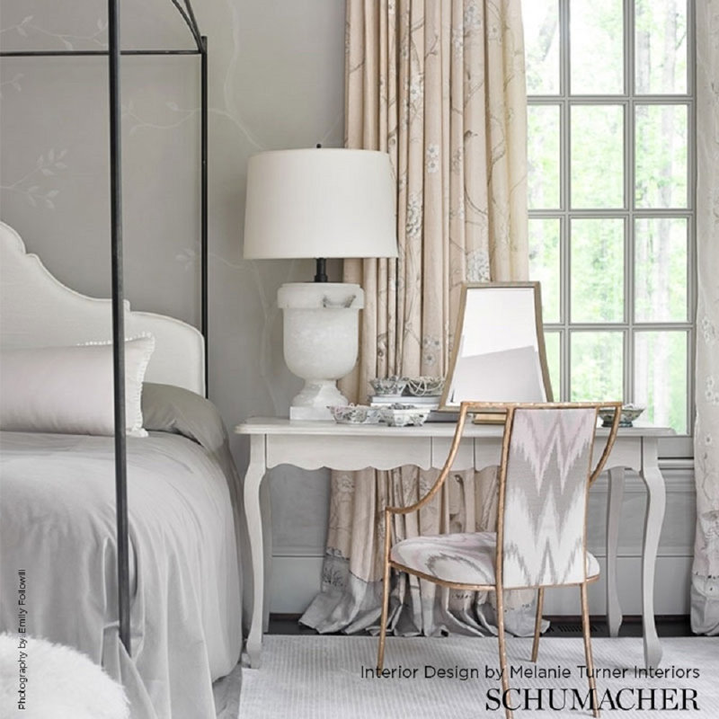 Schumacher x Mary McDonald Chinois Palais Fabric, Blush Conch