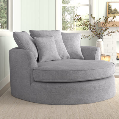 Fauteuil demi-tonneau en polyester de 61 po de largeur Beall