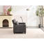 Fauteuil-lit Space en cuir gris foncé