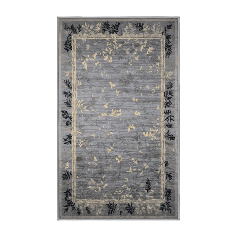 Machine Washable Gray Area Rug, Runner 2' x 4'