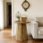 Table basse en bois, petite table de bout, table d'appoint, table de lecture ronde