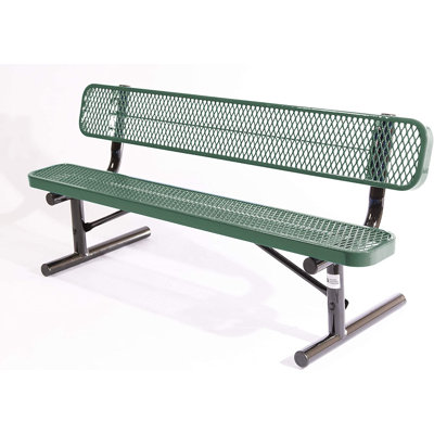 Banc revêtu de CO COTEOUTDOOR, vert, déployé, 6 pi, avec dossier, portable