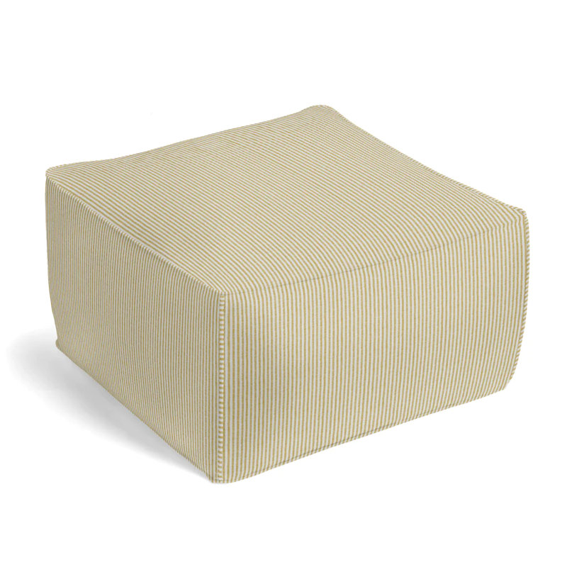 Upholstered Pouf, Goldenrod 100% Cotton