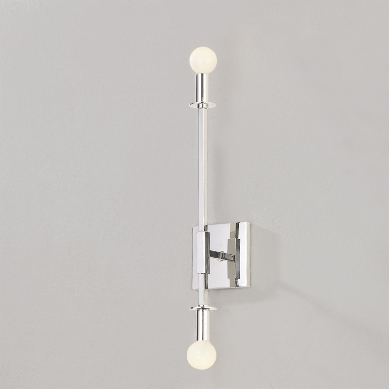 Applique murale 2 lumières Milana, Nickel poli